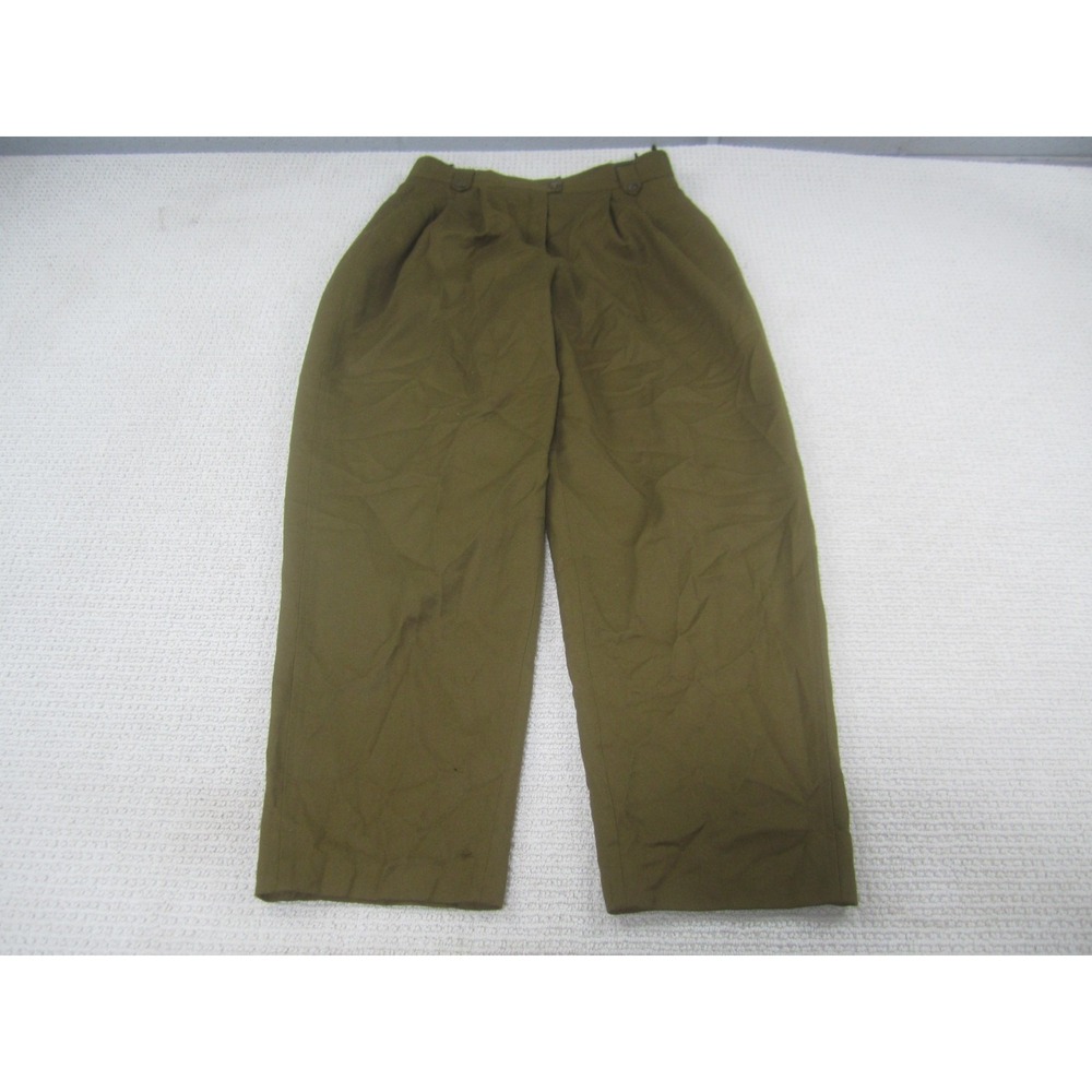 Geiger Pants‎ Mens EU 44 Green Chino Casual 100% Pure Wool Pleated European